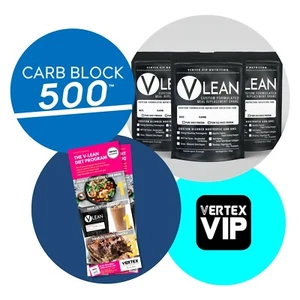 30-day supply VIP V-LEAN + Carb Block 500 + Diet Plan BOOST NUTRITION + BURN CAL - Picture 1 of 4