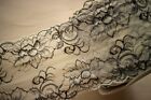 black flower on off white Lace trimming,Stretch Lace Trim - Extra Wide Lace Trim