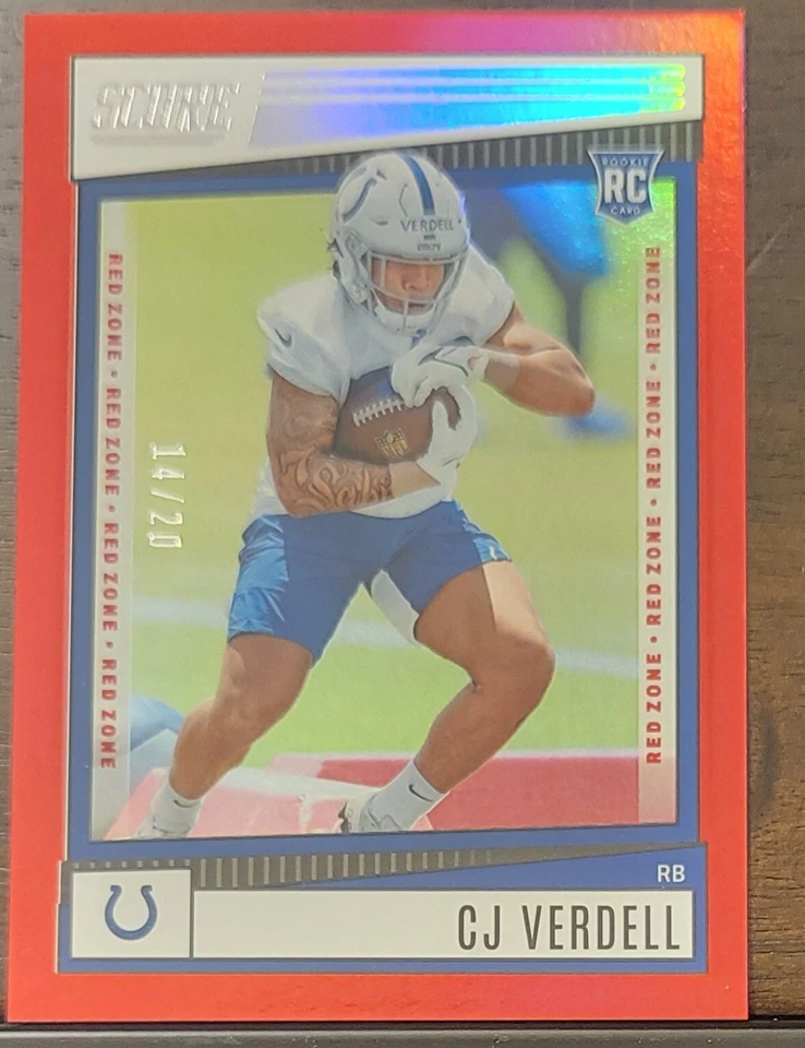 2022 Score Football #392 CJ Verdell Red Zone Parallel /20 - Image 1 of 1