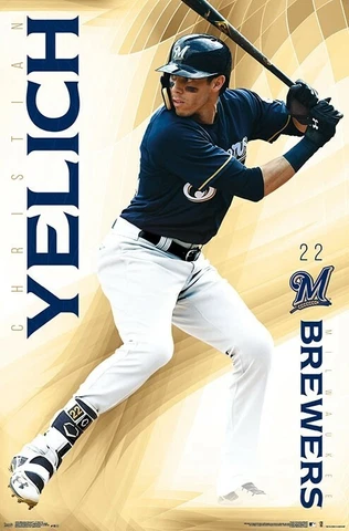 Christian Yelich GOLDEN STAR Milwaukee Brewers Official MLB 22x34 Wall POSTER Cover