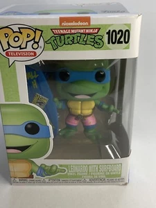 Funko Pop 1020 TMNT Leonardo With Surfboard SDCC Hall H BOX FLAWS - Picture 1 of 12