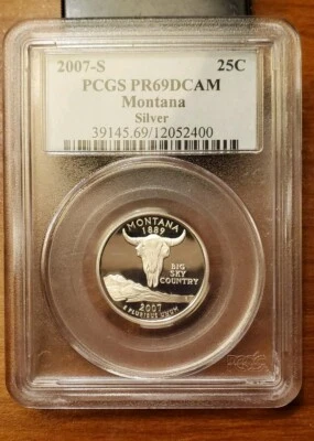 2007 S , 25c Montana PCGS PF 69, Ultra Cameo. Our T8882 - Image 1 of 4