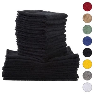 NEW BLACK Color ULTRA SUPER SOFT LUXURY PURE TURKISH 100% COTTON WASHCLOTHS - Picture 1 of 10
