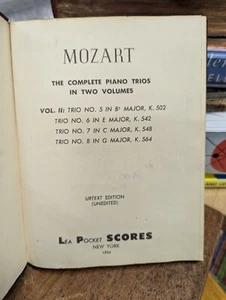 Mozart: The Complete Piano Trios in Two Volumes: Vol. 2: Miniature Score - Picture 1 of 3