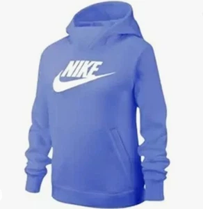 Nike Sportswear Girls NSW Royal Pulse/White Standard Fit Hoodie Size Medium - Picture 1 of 6