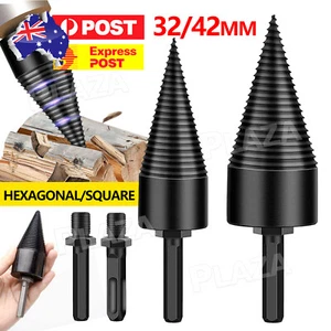 Twist Firewood Drill Bits Wood Splitter Steel Splitting Cone Driver High Speed - Picture 1 of 12