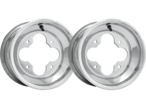 DWT Polished ATV Rear Wheel Set Rims 10" 10x8 3+5 4/115 YFZ450 Raptor Banshee - Picture 1 of 2