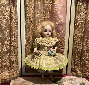Vtg Green Pure Silk Set/German/French mignonette dolls7”8”DOLL NOT INCLUDED