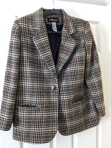 Sag Harbor Blazer Academia Plaid Pockets Size 12 - Picture 1 of 10
