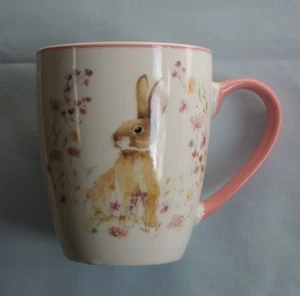 1x Becher  Becher HASE  mit filigrane Blumen B/H/T) 8x10x6cm 360ml Tassen Tiere - Bild 1 von 5