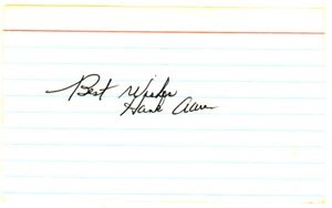 Hank Aaron Autographed 3x5 Index Card Atlanta Braves "Best Wishes" JSA #L02659 - Picture 1 of 2