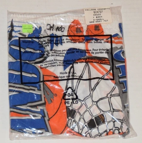 Vintage 90's Orlando Magic Bottom Drawers Underwear Boxer Shorts XS 26-28 New Cover