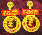 Smokey Bear Souvenir Badges Metal Fold Over Vintage