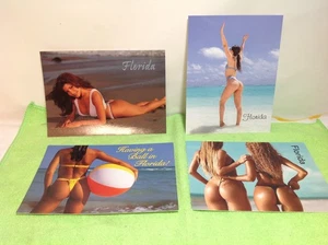4 beach Postcards - Women / sexy Swimsuits / bikini / thong - Risque - Picture 1 of 6
