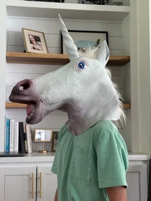 Unicorn Horse Head Mask For Adults & Kids Latex Costume Party Prop Cosplay - Image 1 of 3