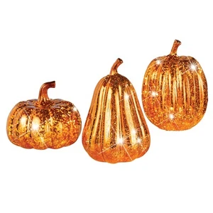 Calabazas iluminadas estilo mercurio sintético - Juego de 3 - Imagen 1 de 3