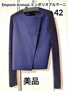 Chaqueta EMPORIO ARMANI Jersey Envolvente Talla 42 Azul Marino Oscuro De Colección Mujer - Imagen 1 de 24