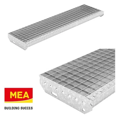 Gitterroststufe Verzinkt 600-1200 x 270 mm MW 33x33 Treppenstufe Außentreppe Sta - Bild 1 von 4