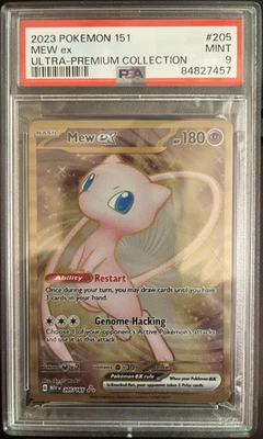 Pokémon TCG Mew EX 205/165 METAL UPC Promo Scarlet & Violet 151 Gold PSA 9 - Image 1 of 2