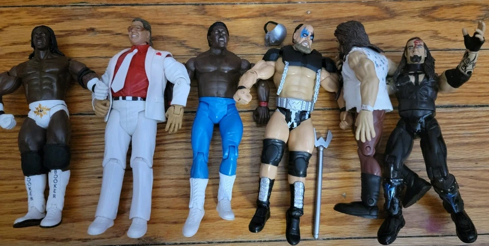 WWEWWF Jakks Figure Lot Classic Superstars Undertaker Mankind Booker T Warlord - Image 1 of 4
