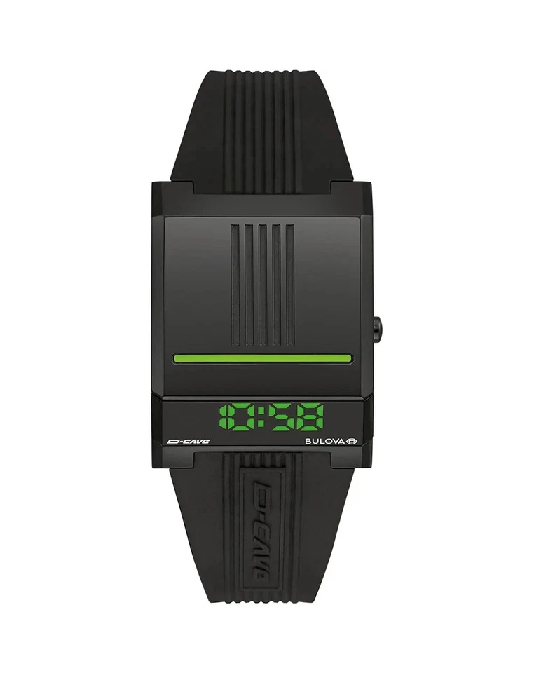 Bulova 98C141 Computron D-Cave Special Edition Quartz Digital LED Display Watch