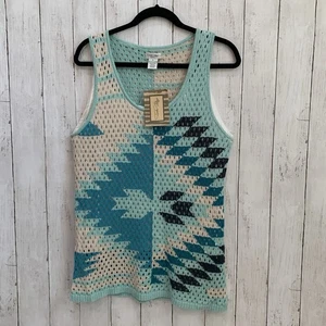 Tasha Polizzi Women's X Large Maya Print Knitted Tank New Western 100% Cotton - Picture 1 of 13