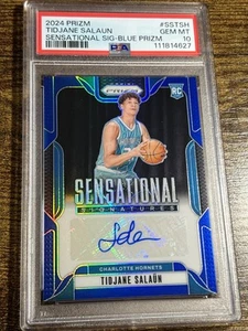 TIDJANE SALAUN 2024-25 Prizm Sensational Signatures Blue Auto/49 #SS-TSH PSA 10 - Picture 1 of 2