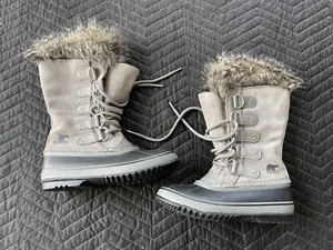 Sorel Womens Joan of Arctic Winter Boots Leather Faux Fur Lined NL3481-052 Sz 8 - Picture 1 of 10