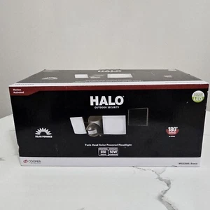 Copper Halo Outdoor Security Twin Head Solar Powered Floodlight MSLED600 Bronze - Picture 1 of 7
