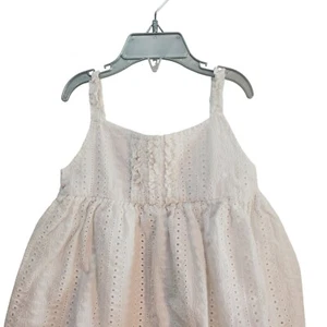 BCBG GIRLS Eyelet Top Sleeveless Ruffle Detail Summer Casual White 5T - Picture 1 of 7