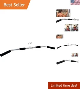 Lat Bar Cable Machine Attachment Curl Pulldown Bar Barbell Revolving Bar, Mul... - Picture 1 of 8
