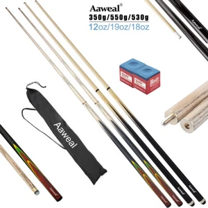 57" 1/2 Jointed Billard Pool Queue Sticks Holz Snooker Queues Set Gratis Case - Bild 1 von 27