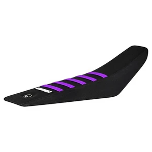 2024-2025 KTM SX 65 Gripper Seat Cover By Enjoy Mfg all BLACK w/PURPLE rib #426 - Picture 1 of 3
