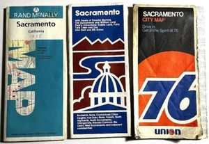 SACRAMENTO, CALIFORNIA ~ Lot of Vintage Road Maps - Picture 1 of 1
