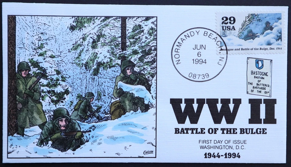 U.S. Used #2838j 29c WW II - 1944 1994 Collins First Day Cover (FDC). Pristine! - Image 1 of 1