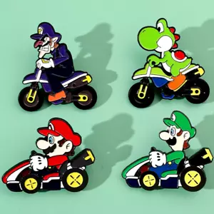 Juego de 4 Broches Insignia Pin Esmalte Super Mario Bros Mario Luigi Yoshi Waluigi Regalo - Imagen 1 de 10