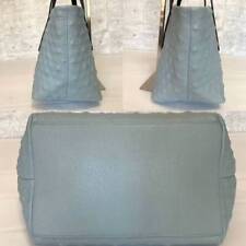 Jimmy Choo Sofias Ice Blue Sophia Handbag Tote Bag Shoulder Embos _18327