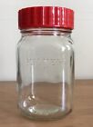 Ravenhead Glass Kilner Jar 1Litre Red Screwtop Lid & Glass Seal Vintage