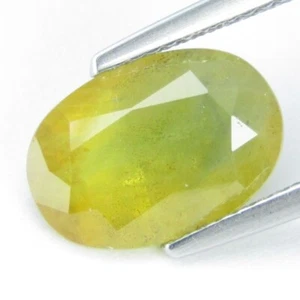 4.79Cts Nice Looking Natural Yellow Sapphire Oval Shape Loose Gemstone - Picture 1 of 5