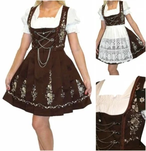 Sz 14 L German Dirndl Oktoberfest Dress Short Waitress Holiday Party EMBROIDERED - Picture 1 of 4
