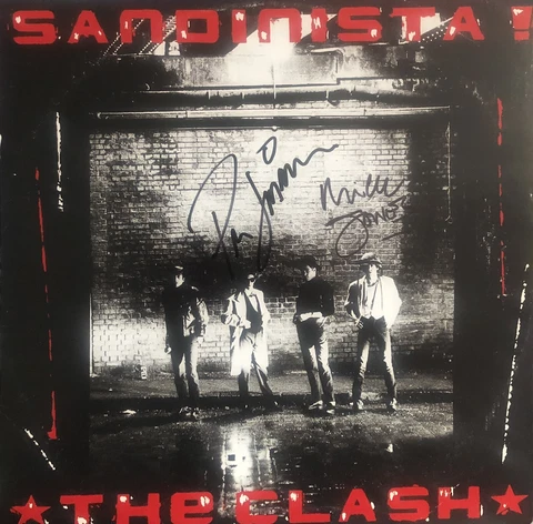 Mick Jones/Paul Simonon Signed The Clash: Sandinista 12x12 Photo AFTAL Cover