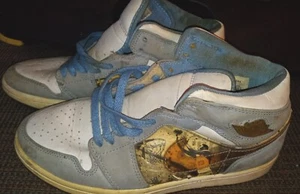 Air Jordan 1 Retro Alpha Size 7.5 US White/University Blue 2007 No Box - Picture 1 of 10