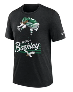 Saquon Barkley Philadelphia Eagles Black Player Action Short Sleeve Nike Tshirt - Picture 1 of 3