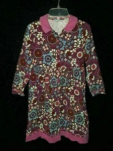 GIRLS HANNA ANDERSSON Size 130 8 Dress Purple Floral Ribbon Long Sleeve Cotton - Picture 1 of 9