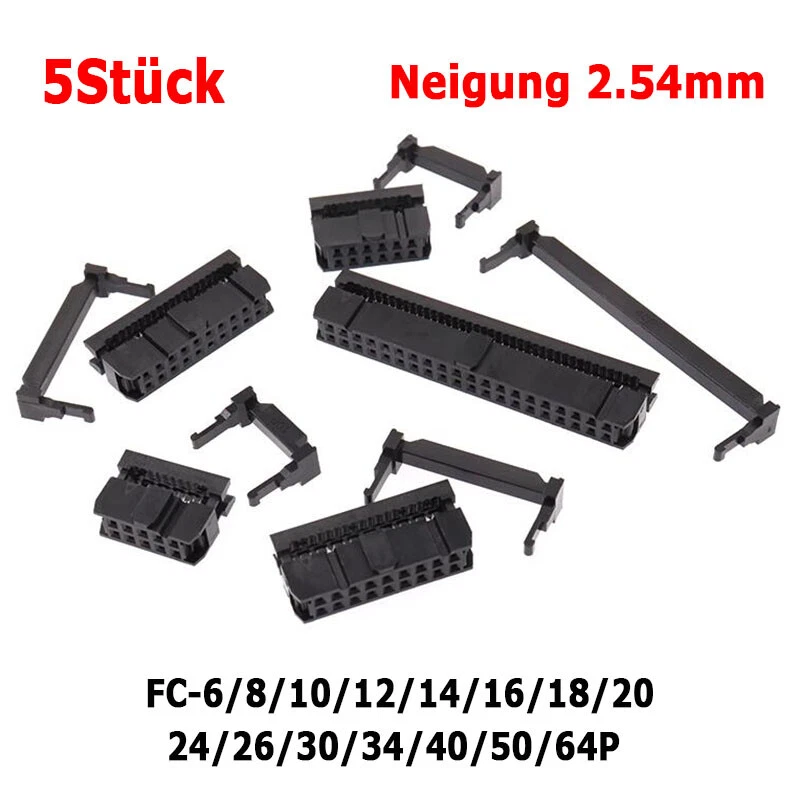 FC-6/8/10/12/14/16/20 ~ 64-poliger Crimpkopf 2,54 mm Steigung IDC Steckverbinder - Bild 1 von 4