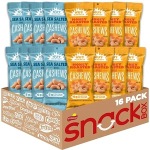 Nut Harvest, Sweet & Salty Cashews Variety Pack, 2.25 Ounce (Pack of 16) - Picture 1 of 4