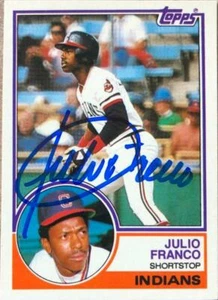 Julio Franco Autographed 1983 Topps Traded #34T Rookie Card  - Picture 1 of 1