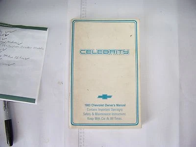 Chevrolet Celebrity 1983 manual del propietario Foto 1 de 3