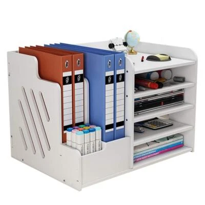 Weißer Schreibtisch-Organizer mit großer Kapazität Schreibtisch-Ordner fürs B... - Bild 1 von 4