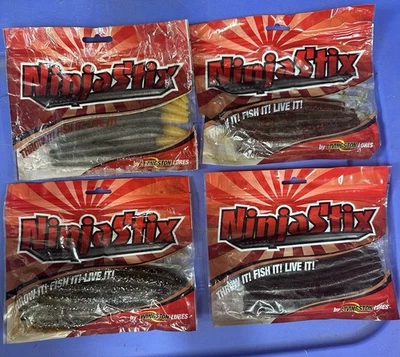 Livingston Lures Ninja Stix Soft Plastic Bait. 4 Packs - Image 1 of 2
